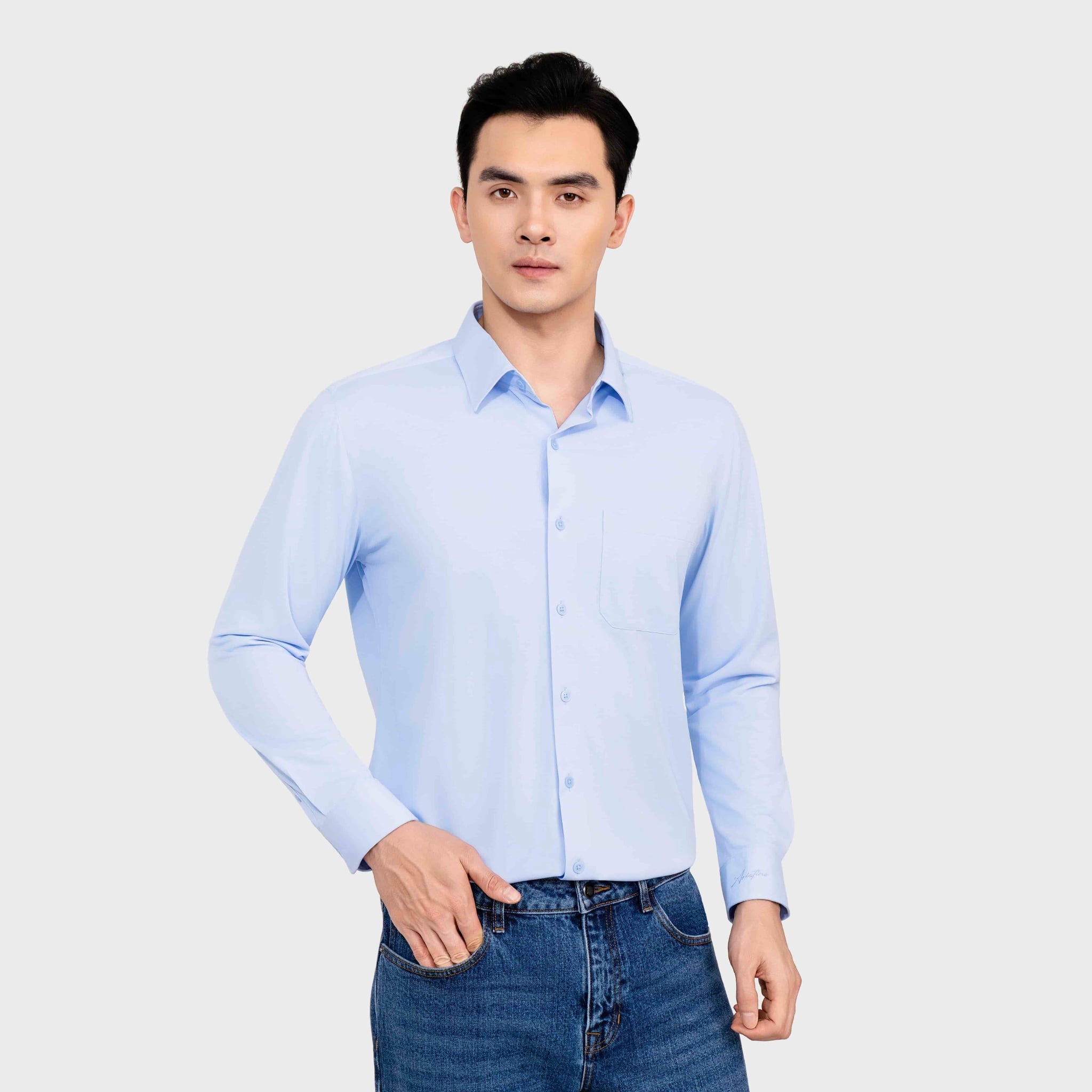 Áo Sơ Mi Dài Tay Nam Aristino Regular Fit ALS581S0H2