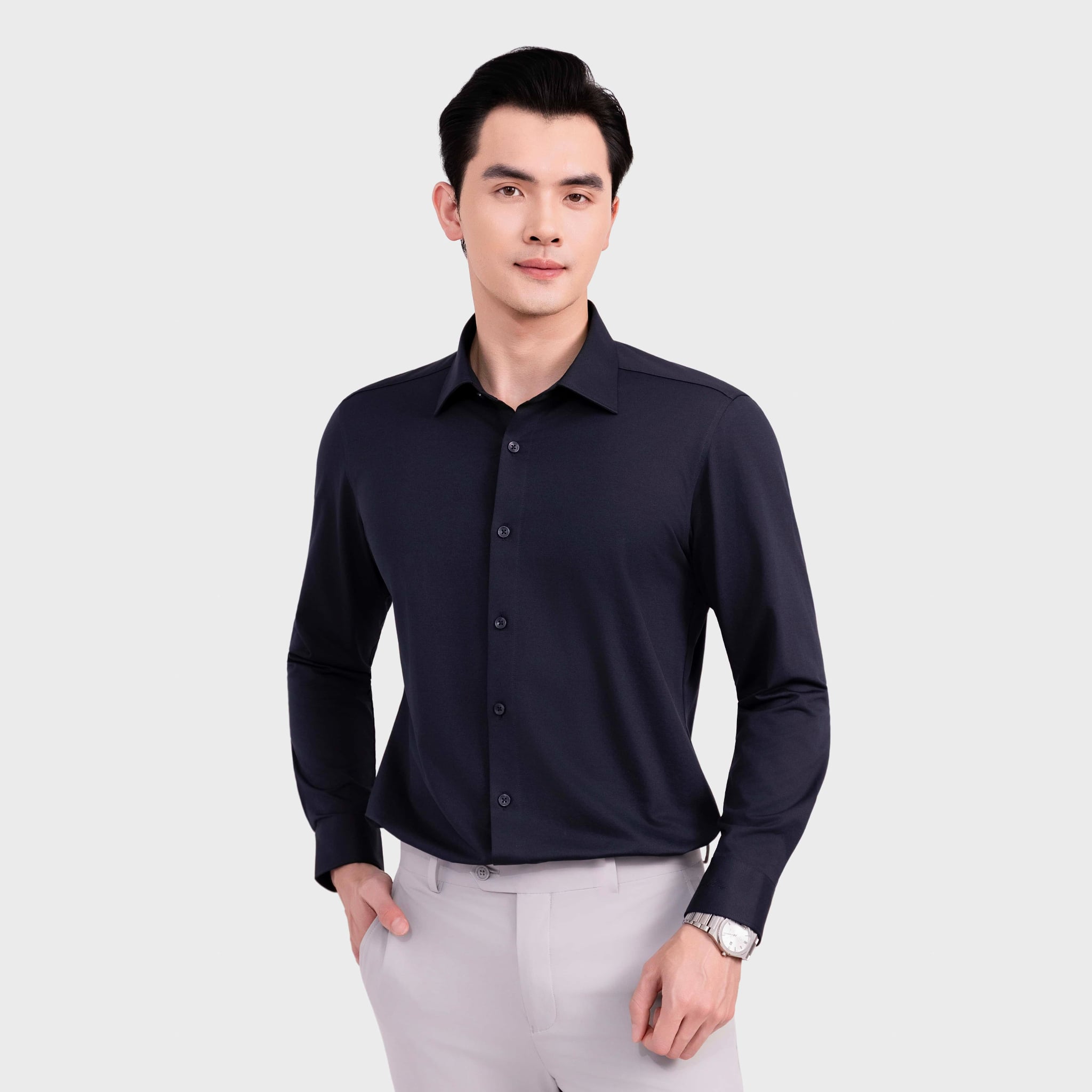 Áo Sơ Mi Dài Tay Nam Aristino Regular Fit ALS424S0H2