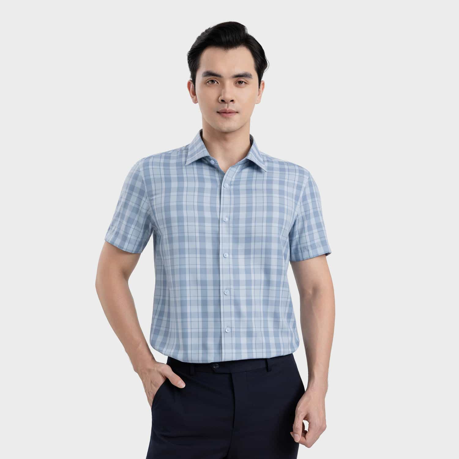 Áo Sơ Mi Ngắn Tay Nam Aristino Slim Fit ASS622EDP01