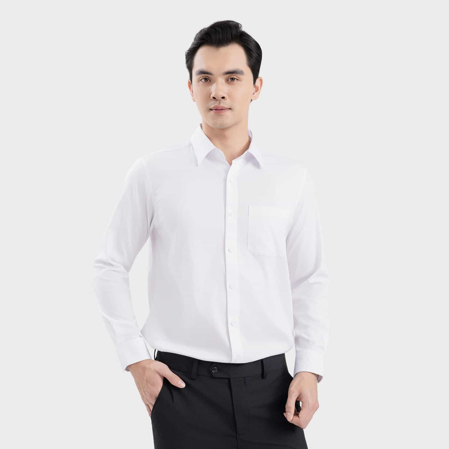 Áo Sơ Mi Nam Trắng Solid Aristino ALSR08S