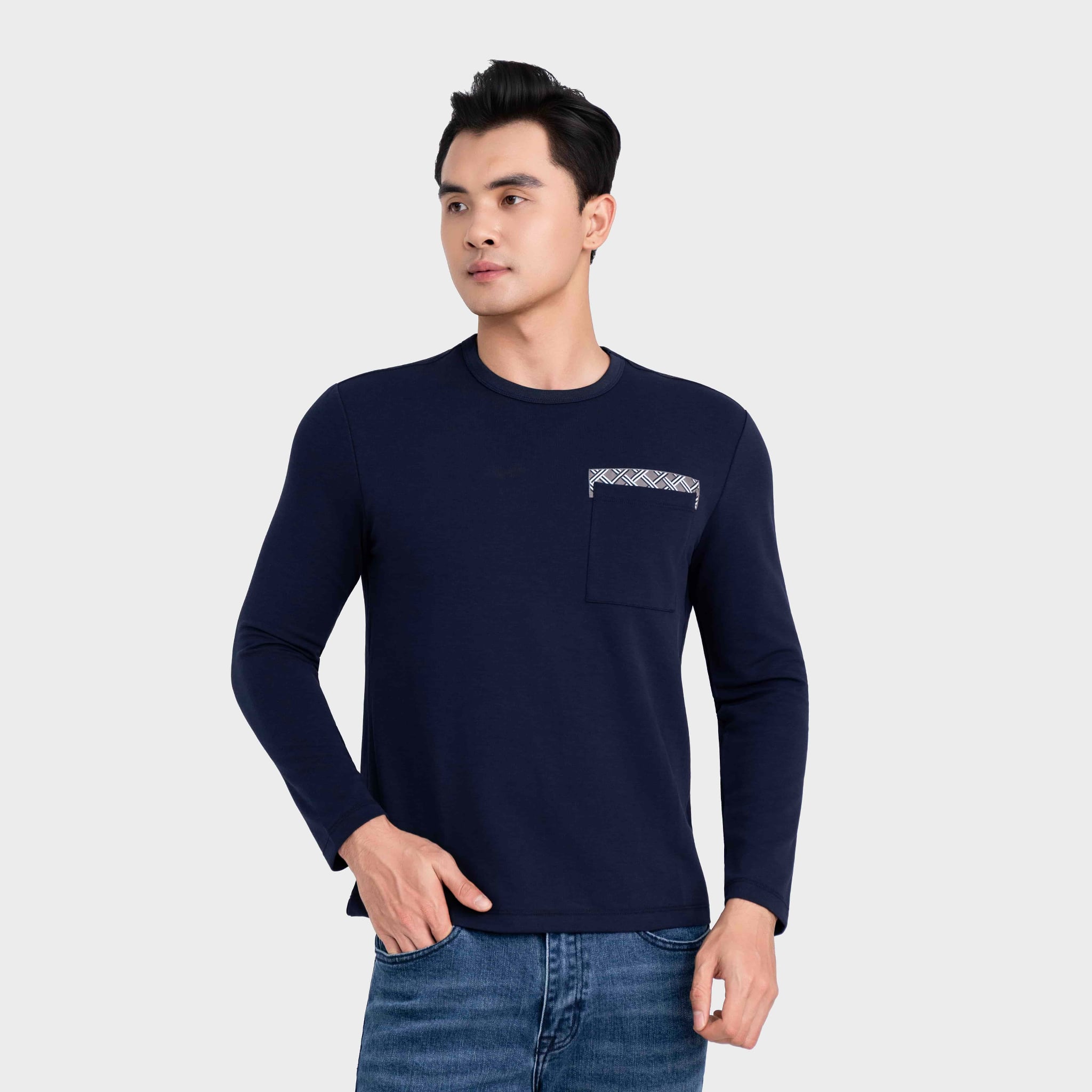 Áo Thun dài tay Nam Aristino Regular Fit ALT006BH0