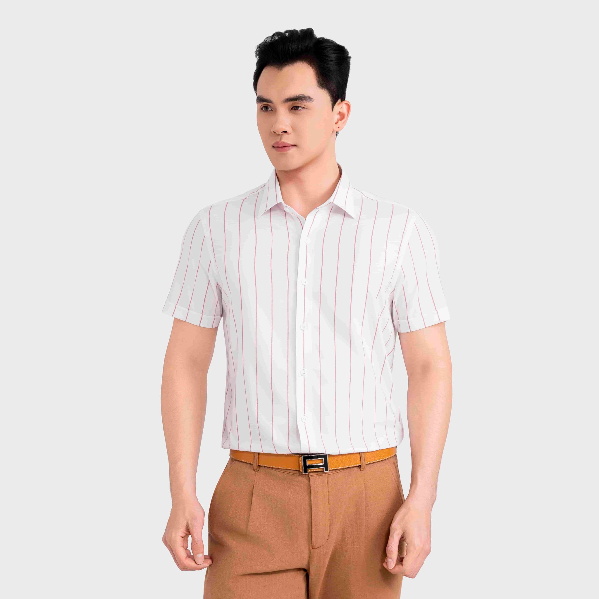 Áo Sơ Mi Nam Kẻ Đỏ Aristino Slim Fit ASS031FAH2
