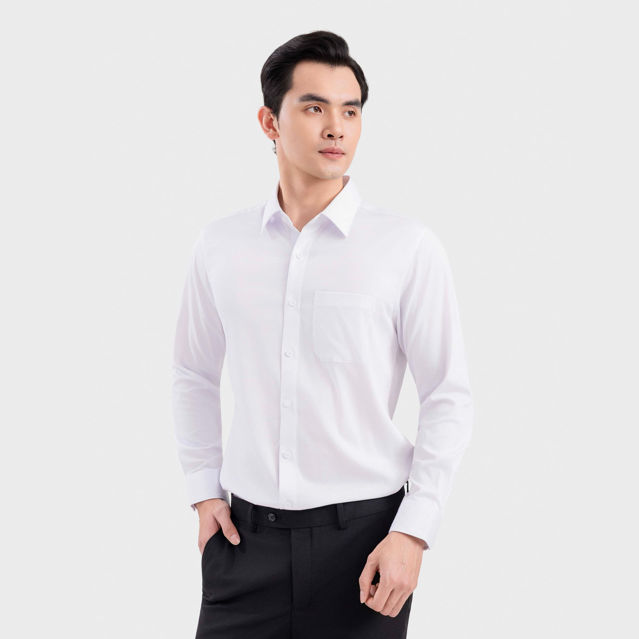 Áo Sơ Mi Trắng Nam Aristino Bamboo ALSR08