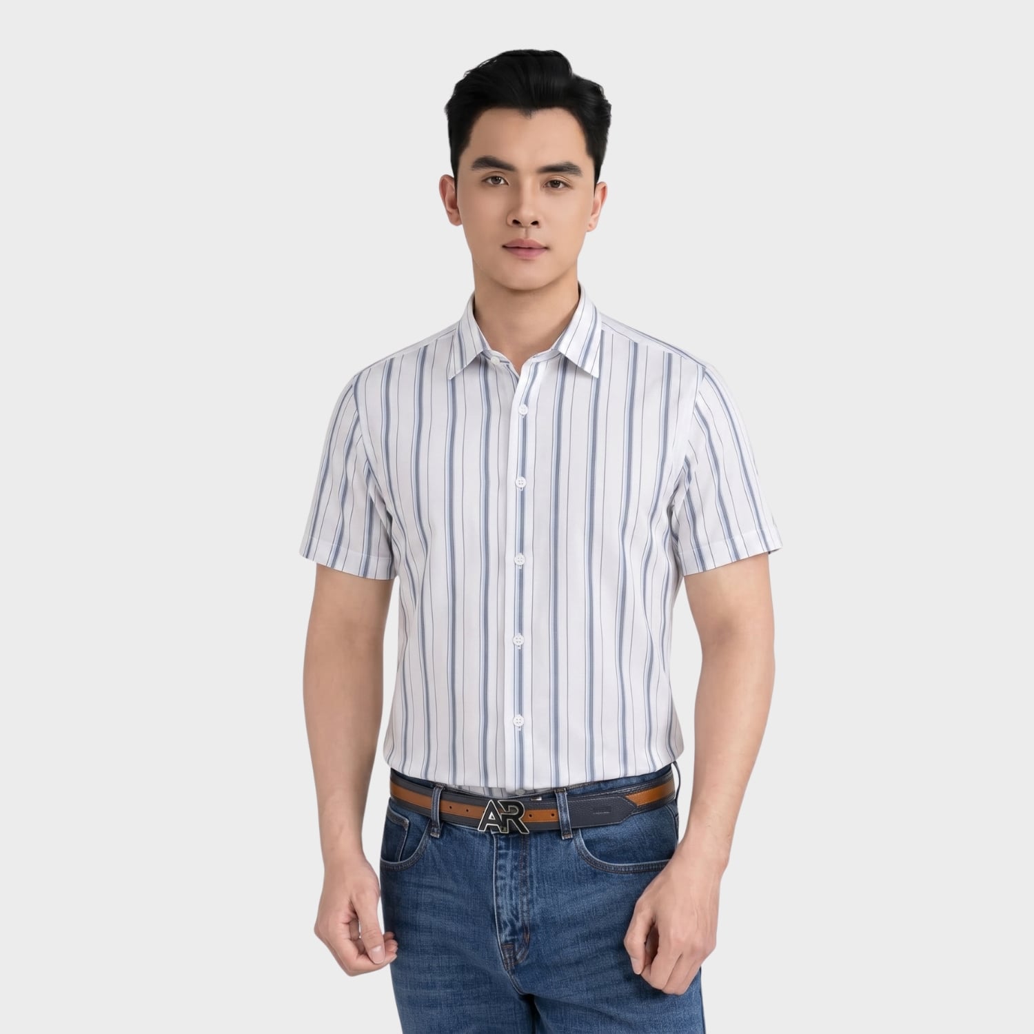 Áo Sơ Mi Trắng Kẻ Nam Aristino Business 1SS030AS2