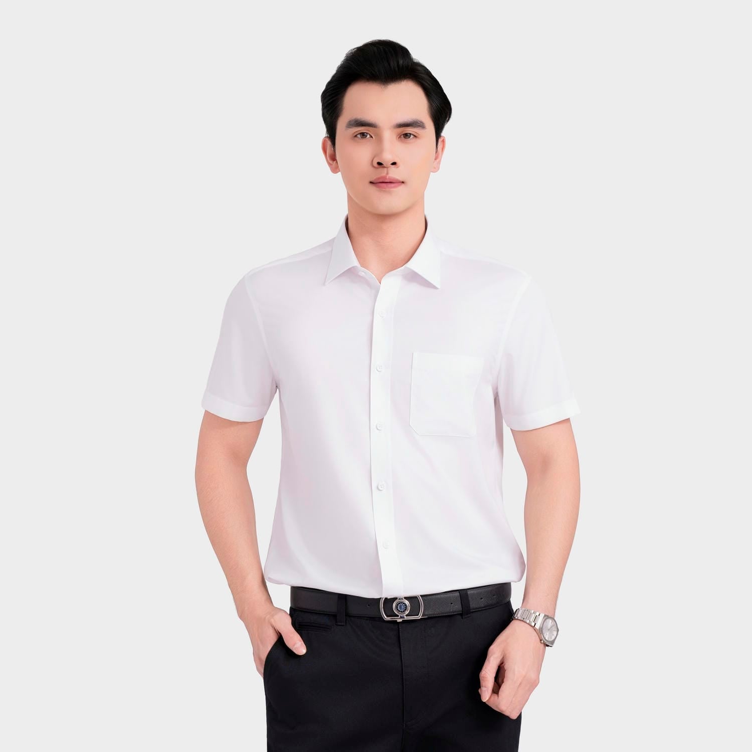 Áo Sơ Mi Trắng Nam Bamboo Aristino Regular Fit ASSR11S
