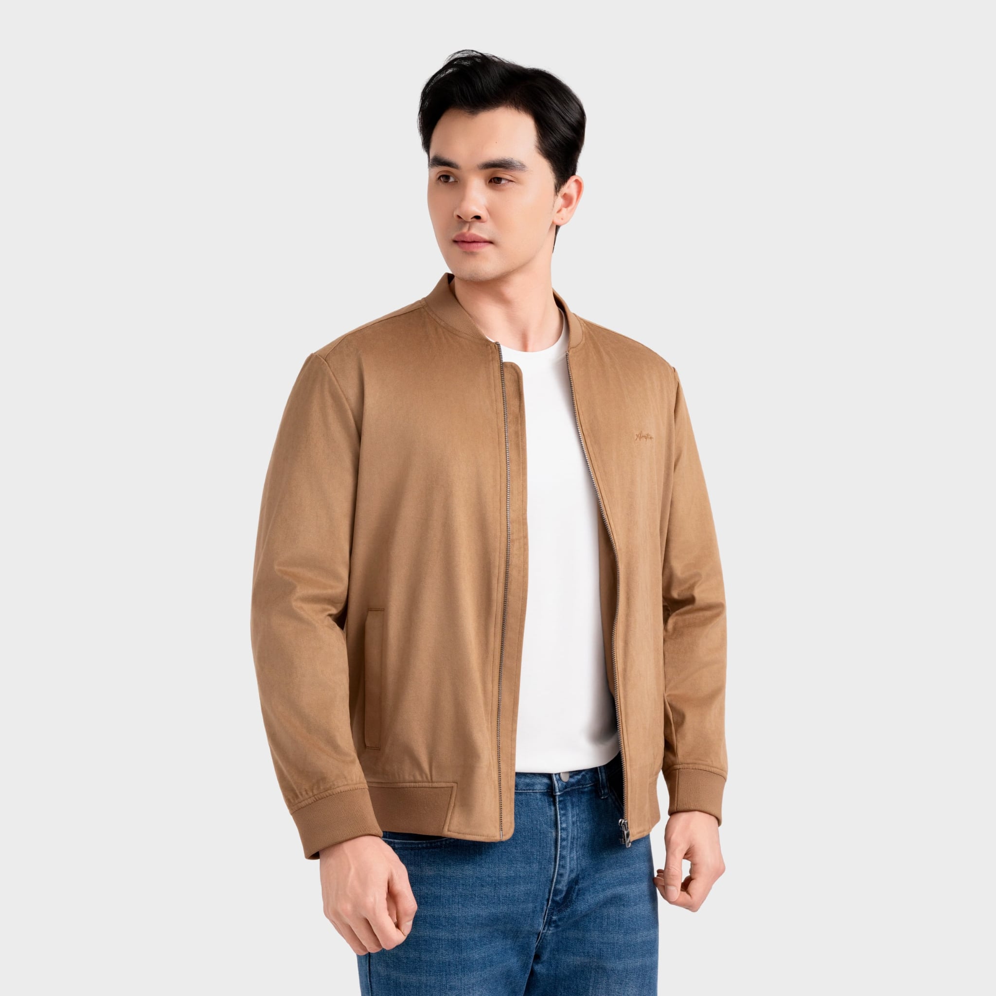 Áo Khoác 2 Lớp Nam Nâu Bomber Aristino Regular Fit AJK600EDP01