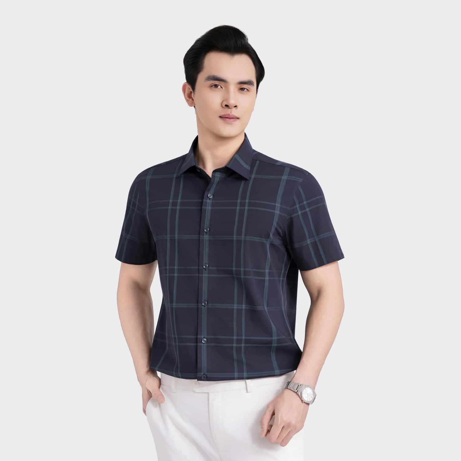 Áo Sơ Mi Nam Kẻ Aristino ASS515SAH2