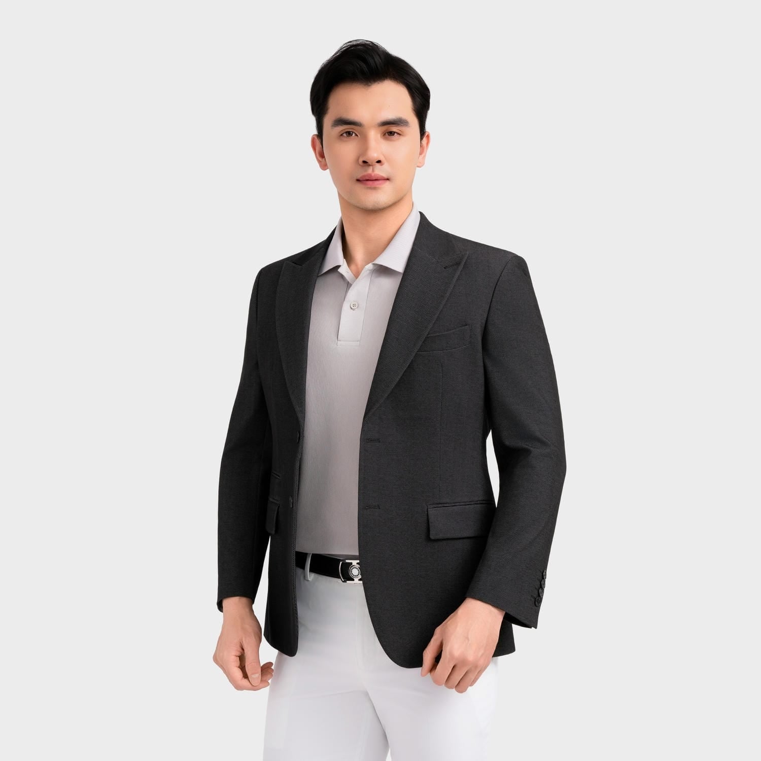 Áo Blazer Nam Đen Melange Aristino Premio ABZ0120S0
