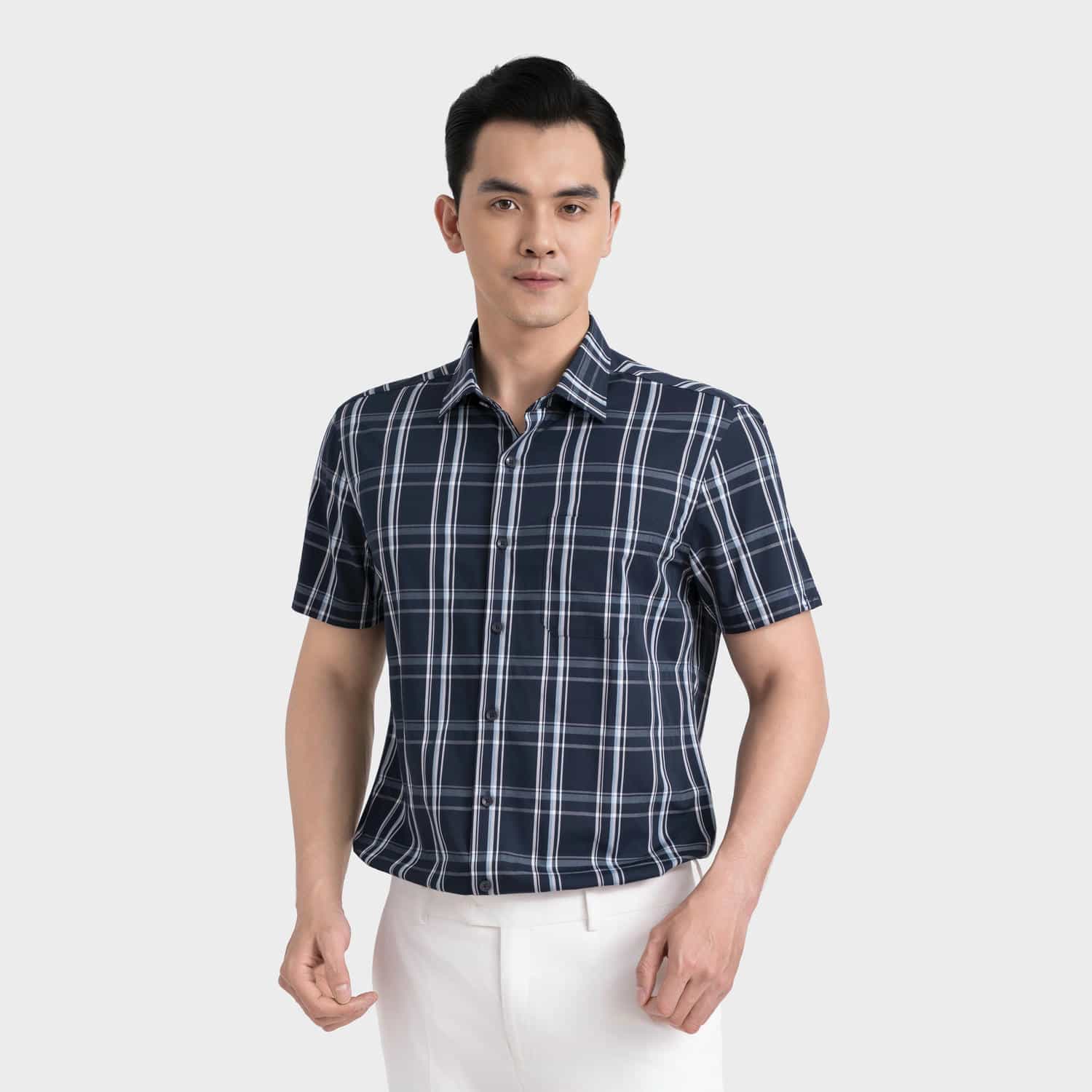 Áo Sơ Mi Nam Kẻ Trắng Aristino ASS565SAH2