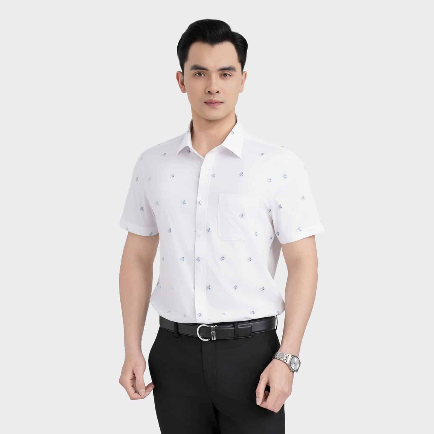 Áo Sơ Mi Nam Họa Tiết Aristino Regular Fit ASS506SAH2