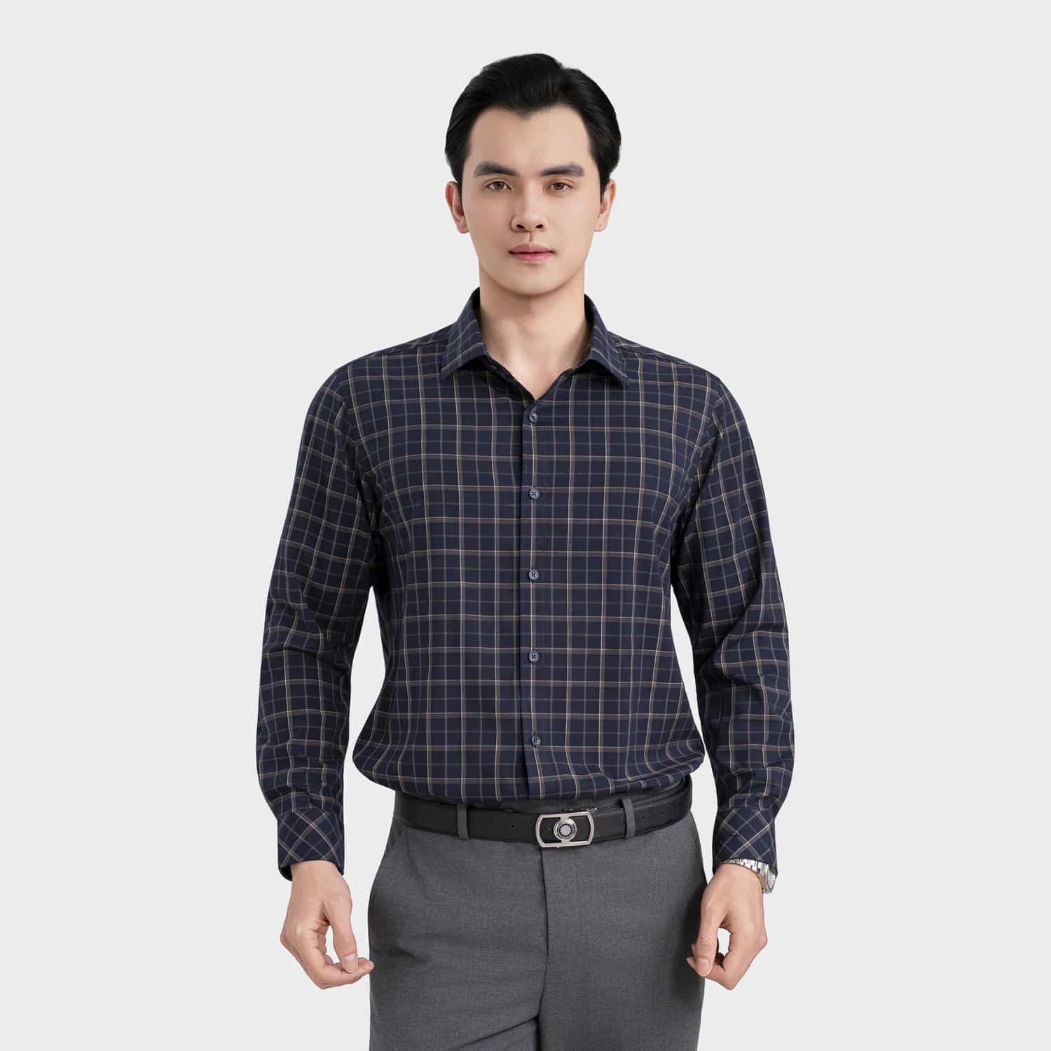 Áo Sơ Mi Nam Kẻ Vàng Aristino ALS615EDP01