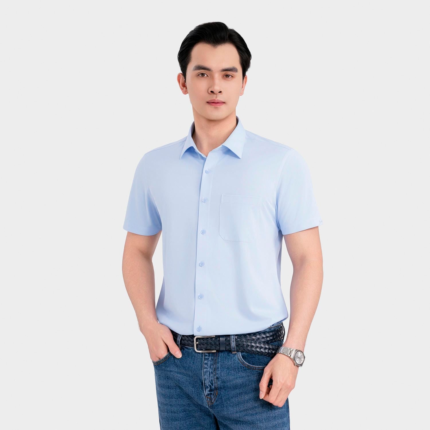 Áo Sơ Mi Nam Ngắn Tay Aristino Perfect Fit ASSR10F