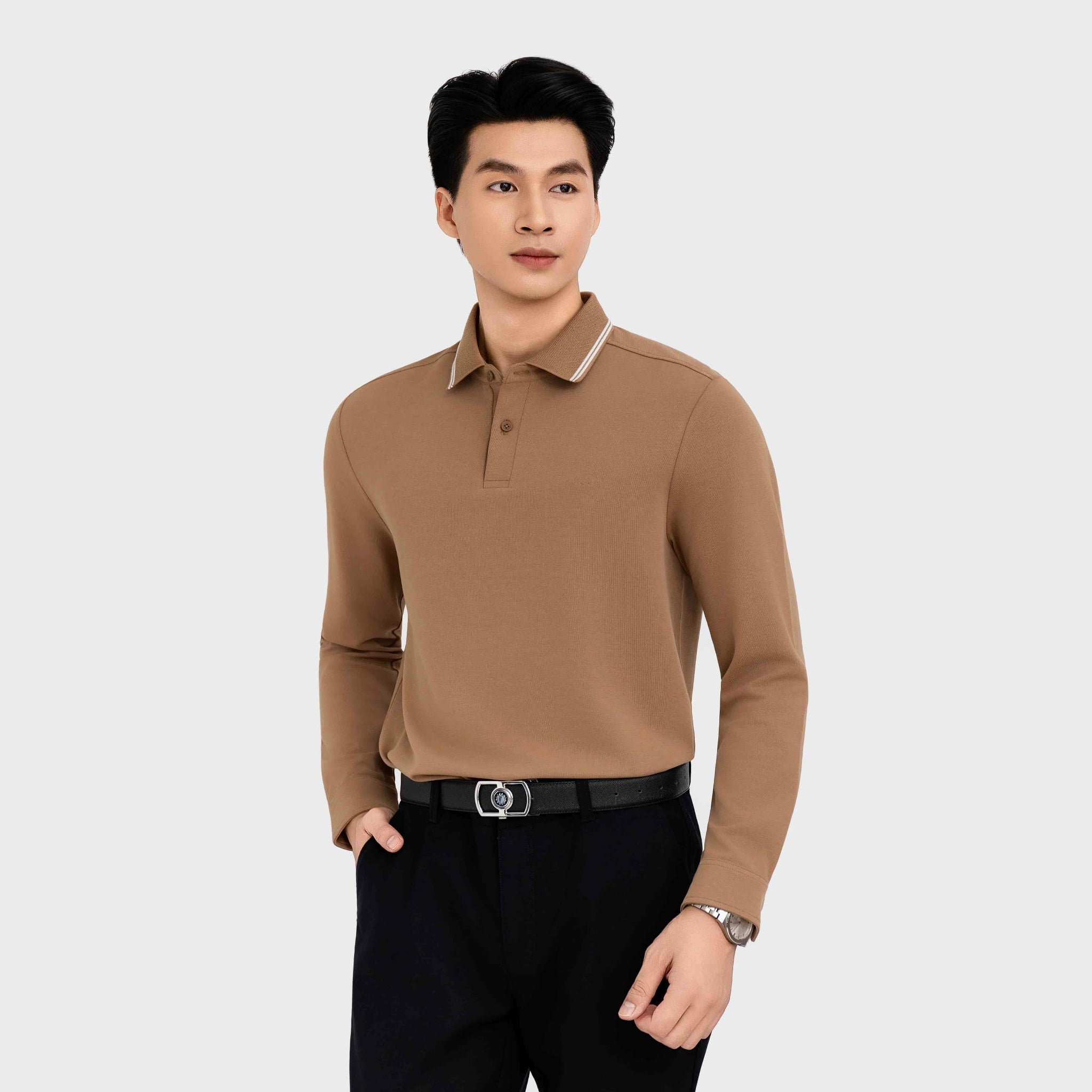 Áo Polo Dài Tay Nam Aristino Regular Fit ALP002BH0