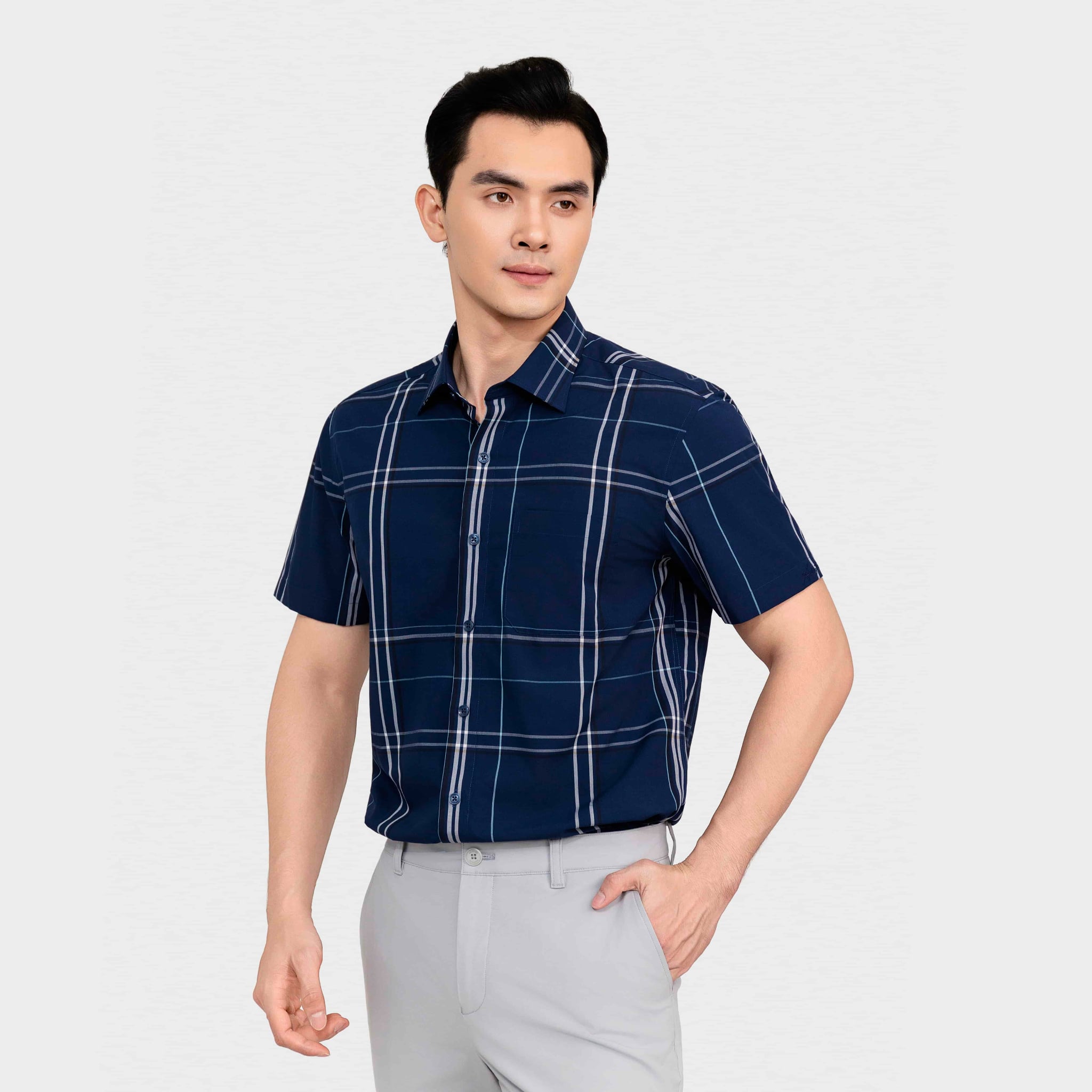 Áo Sơ Mi Ngắn Tay Nam Aristino Regular Fit ASS079FAH2