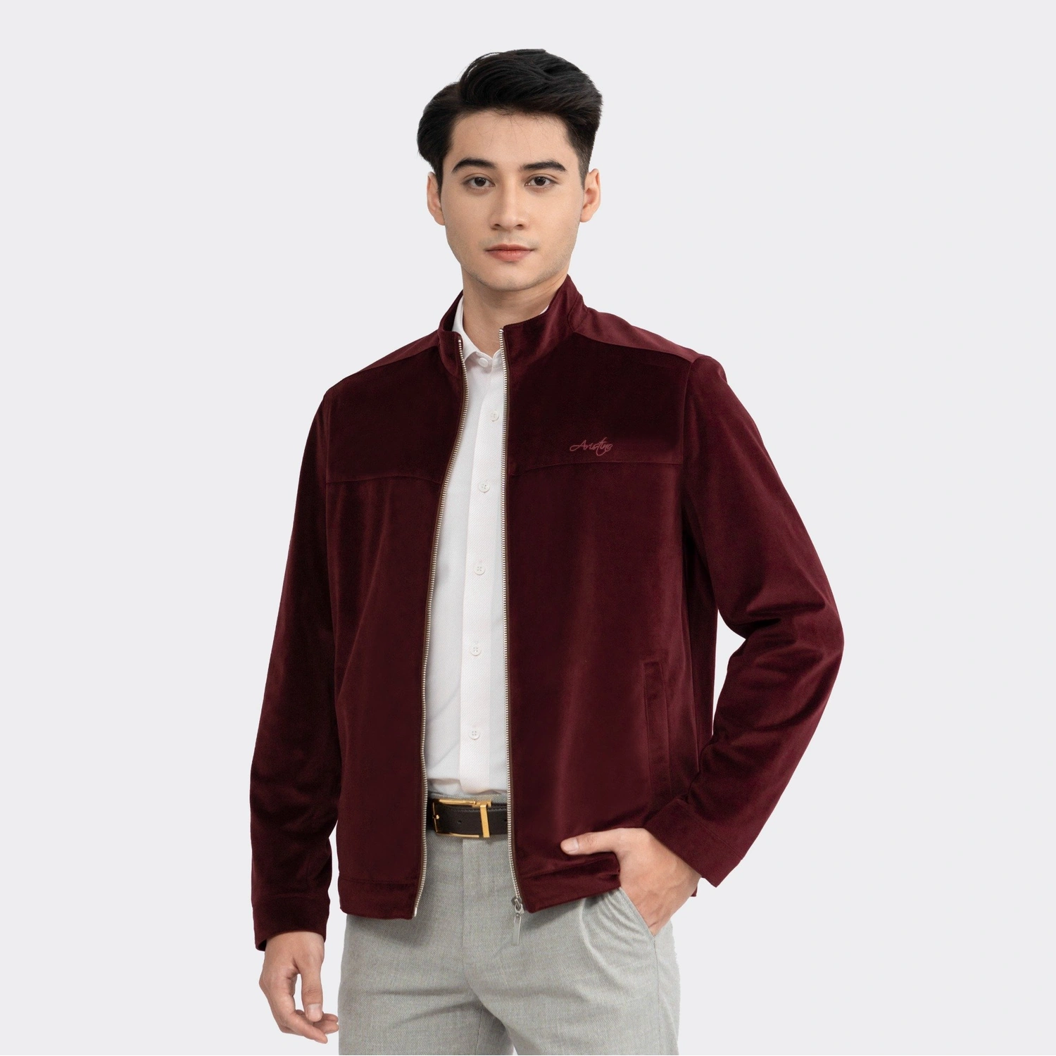 Áo khoác nhung hai lớp Nam Aristino AJK029W2