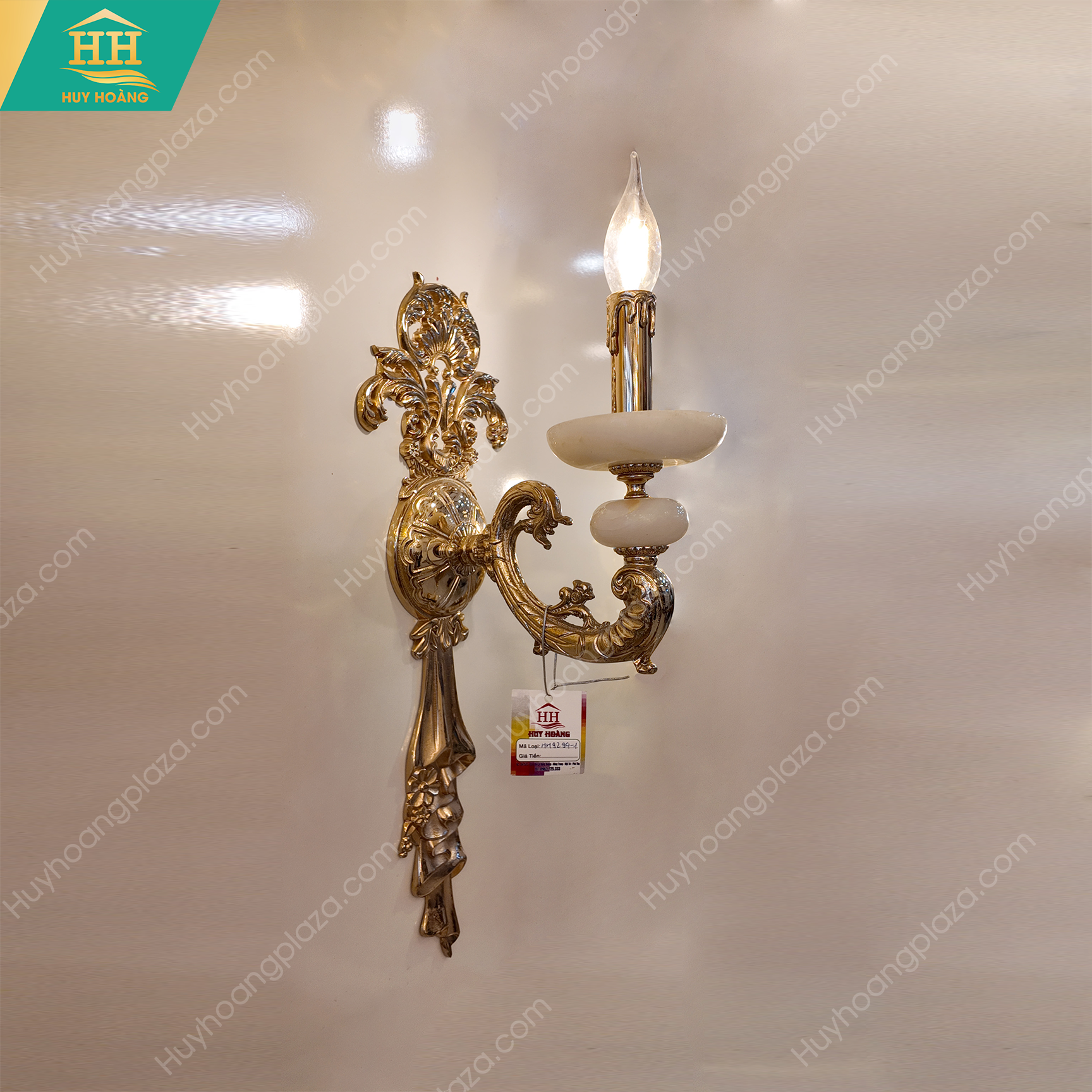  Đèn Tường Đồng Đá Mạ Vàng 24K HH9294/1 