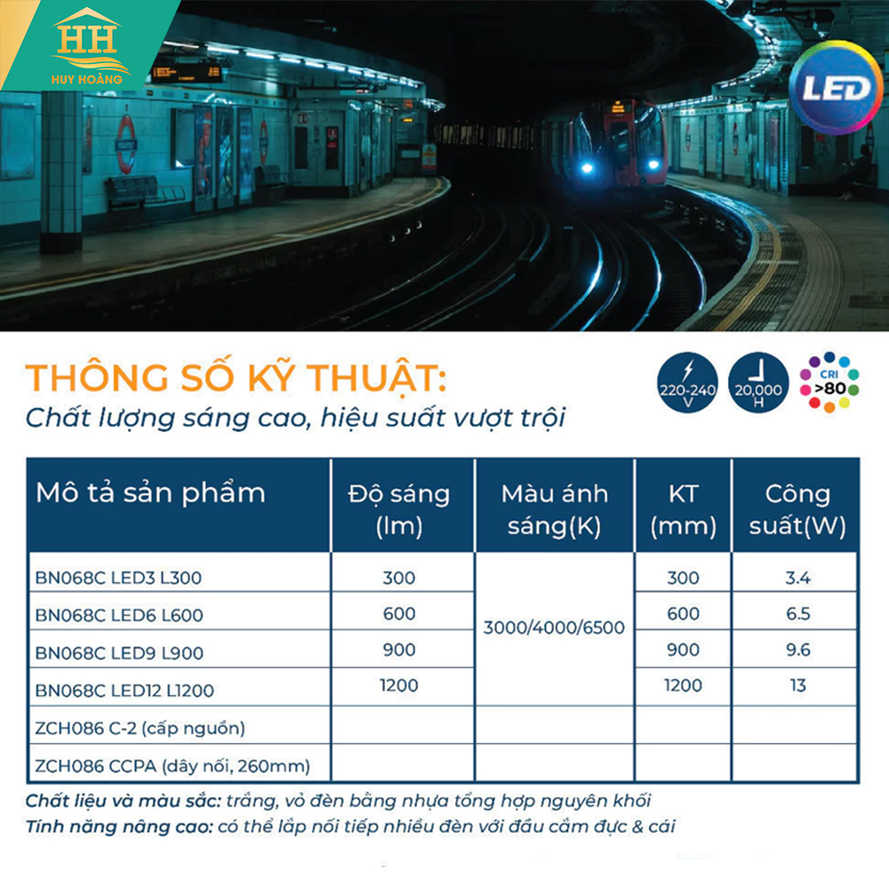  Bộ Máng Đèn Led Philips T5 Baten BN068C 