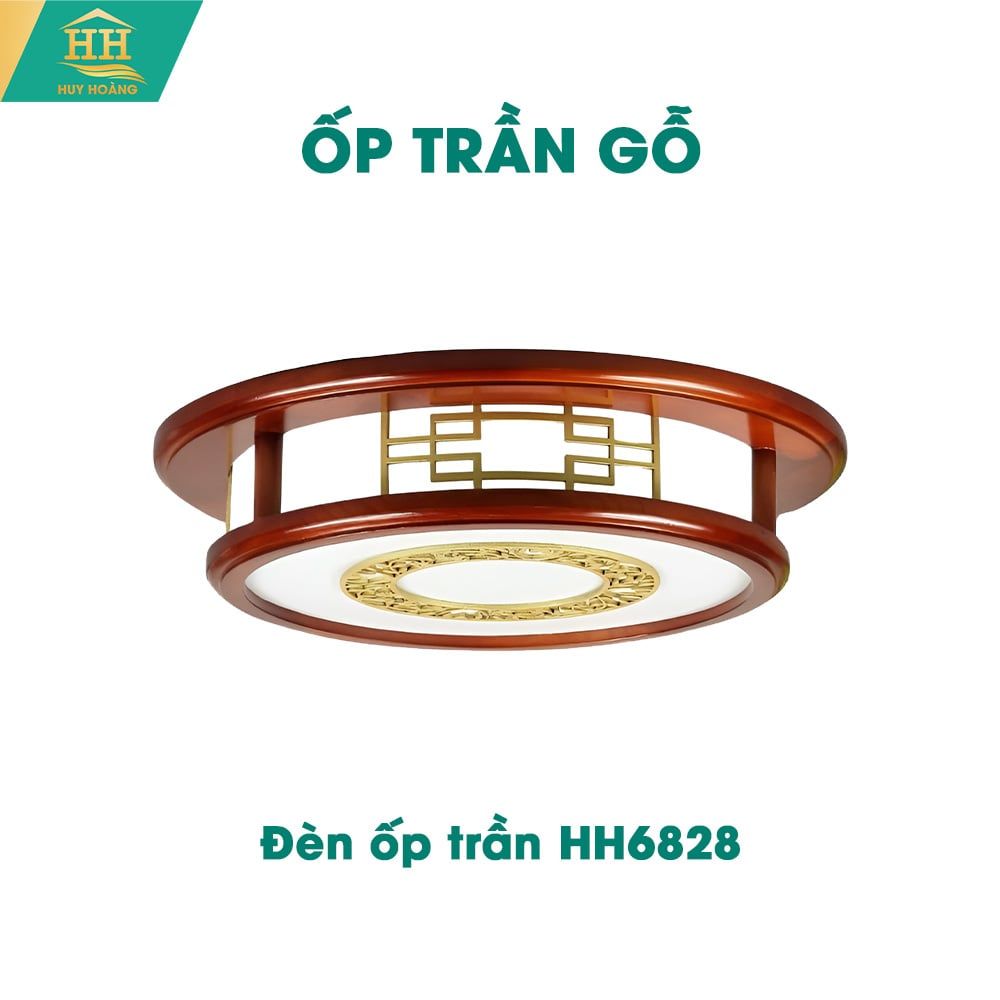  Đèn Ốp Trần Gỗ HH6828 