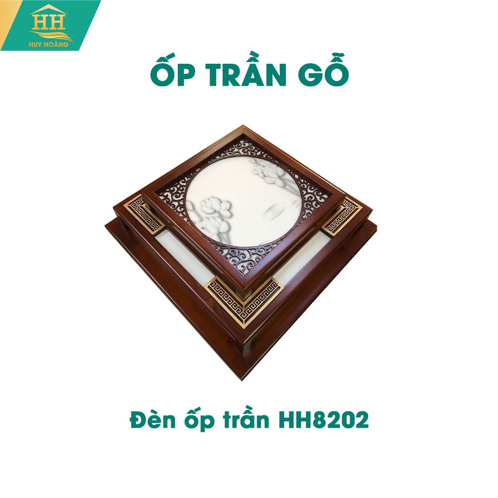  Đèn Ốp Trần Gỗ HH8202 