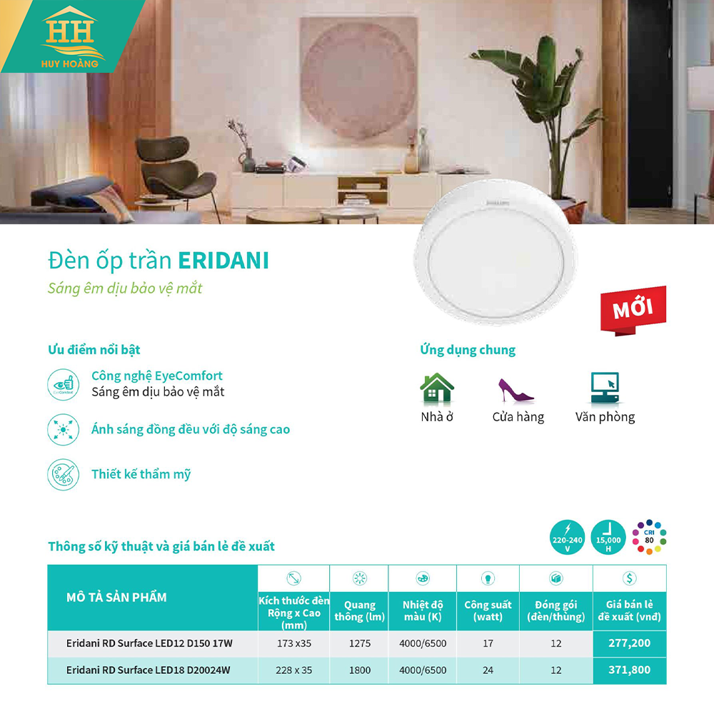  Đèn Ốp Nổi Philips Eridani 