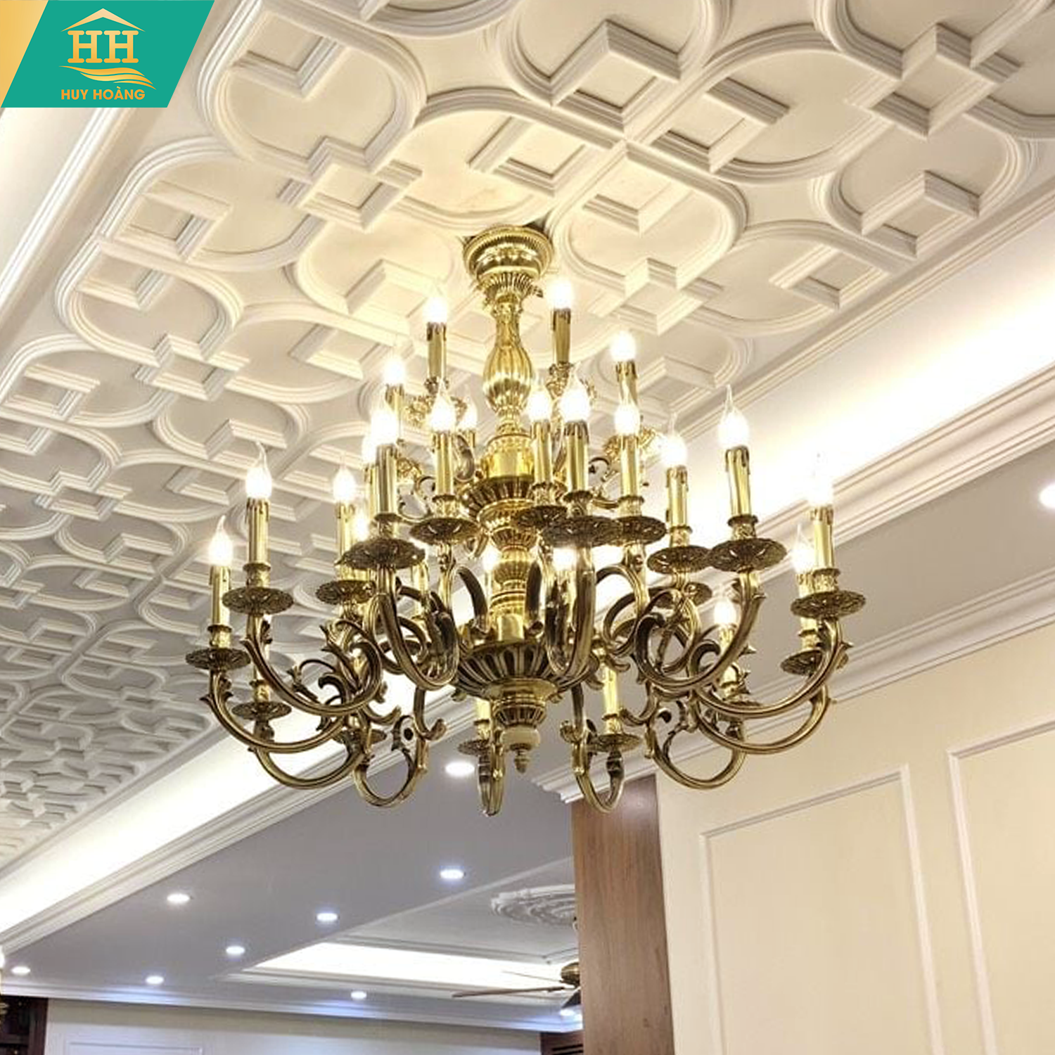  Đèn Chùm Đồng cao Cấp Mạ Giả Cổ HH9665-30 