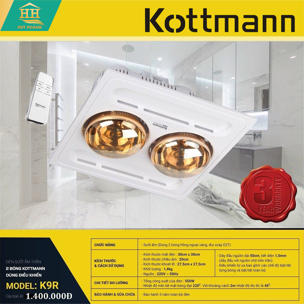  Đèn Sưởi Âm Trần Kottmann K9R 