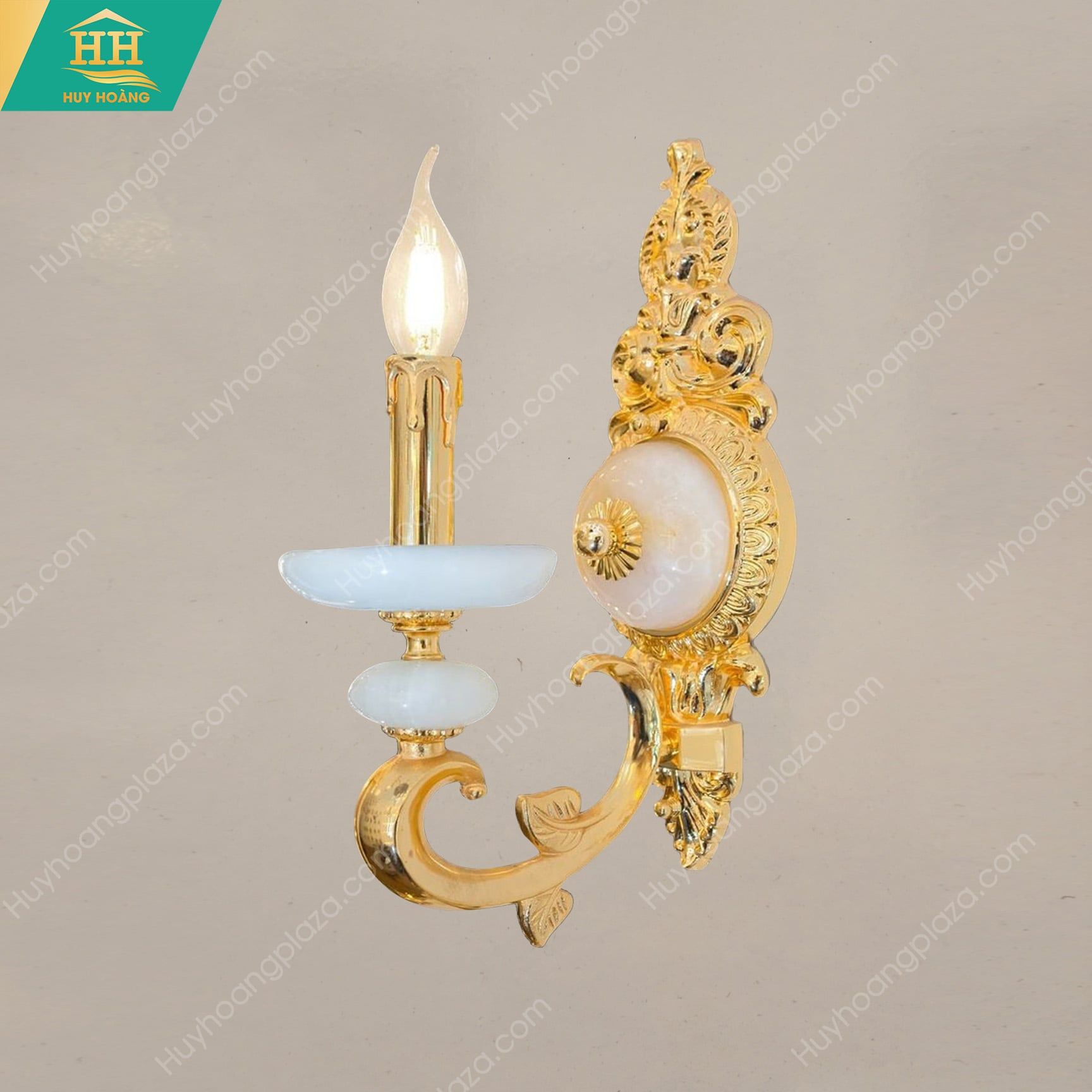  Đèn Tường Đồng Đá Mạ Vàng 24K HH9290/1 