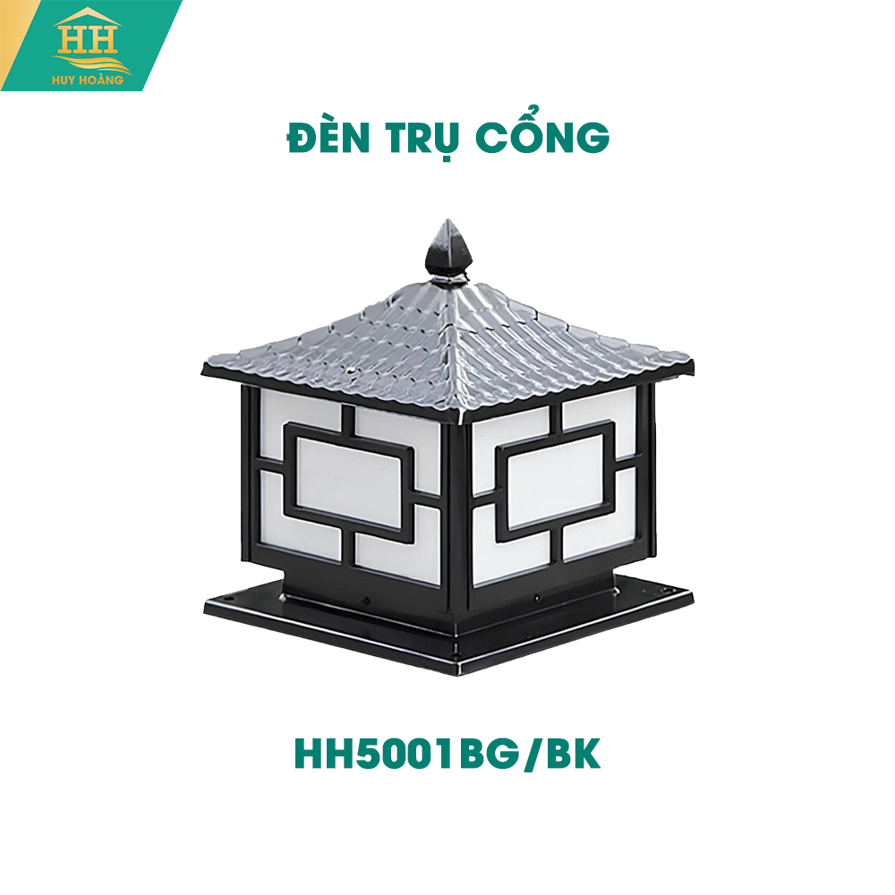  Đèn Trụ Cổng Nhôm HH5001BG BK 