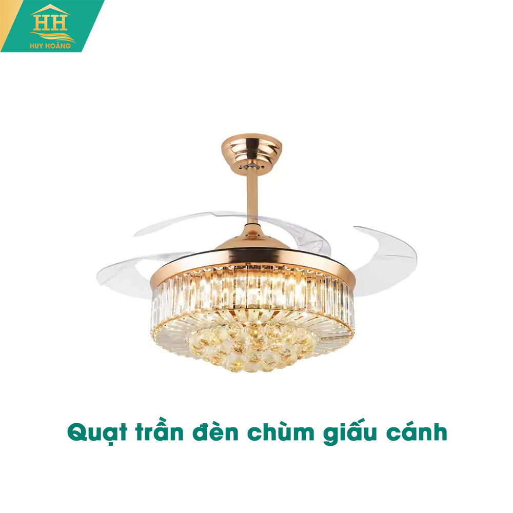  Quạt Trần Đèn Chùm Giấu Cánh 
