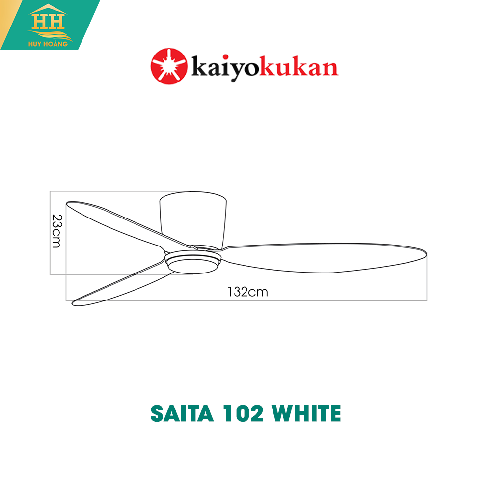  Quạt Trần Kaiyokukan SAITA 102 WHITE 