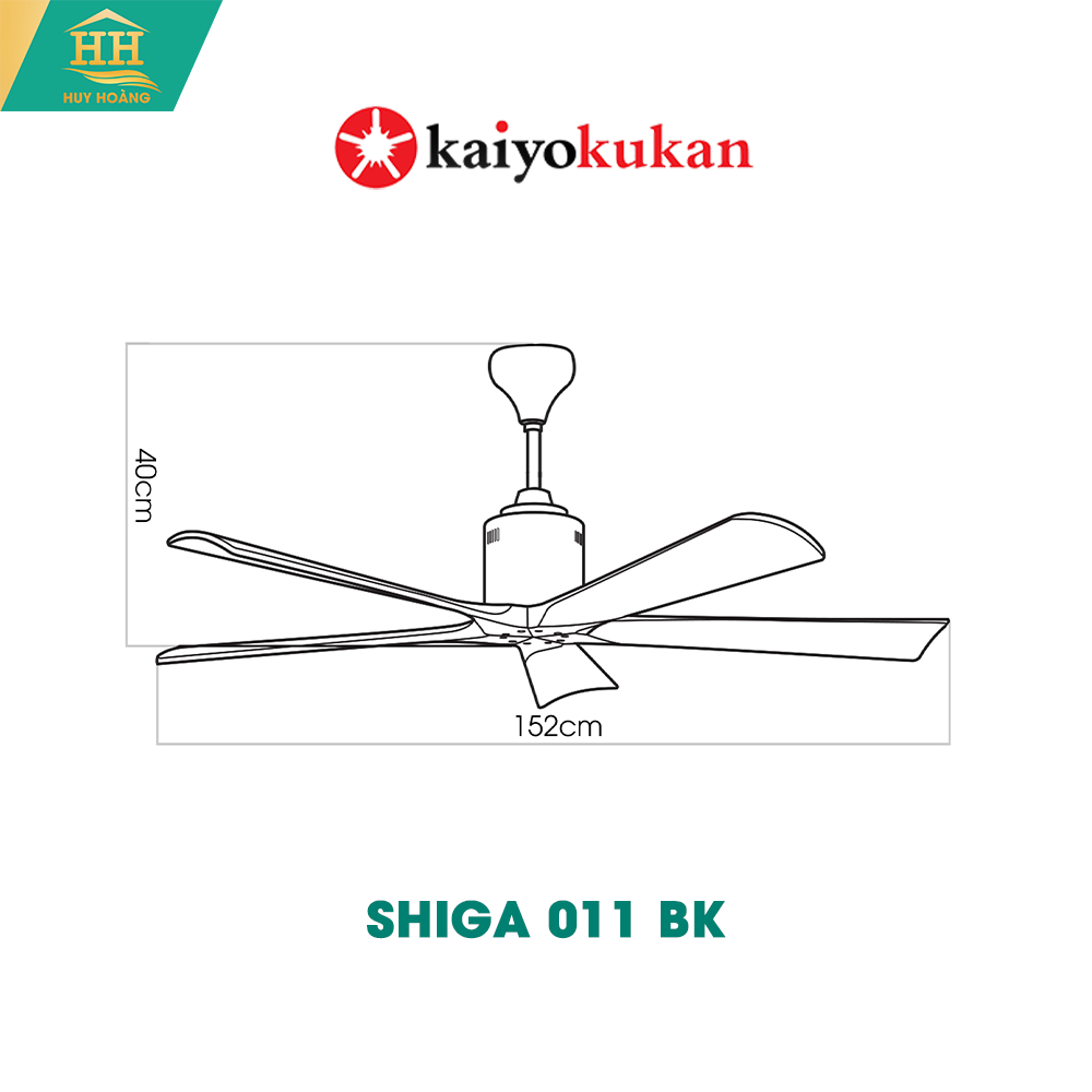  Quạt Trần Kaiyokukan SHIGA 011 BK 