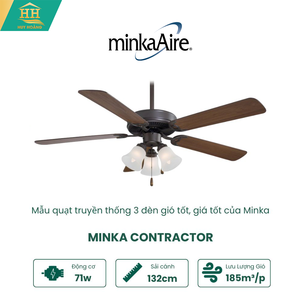  Quạt Trần Minka Contractor F647 ORB 