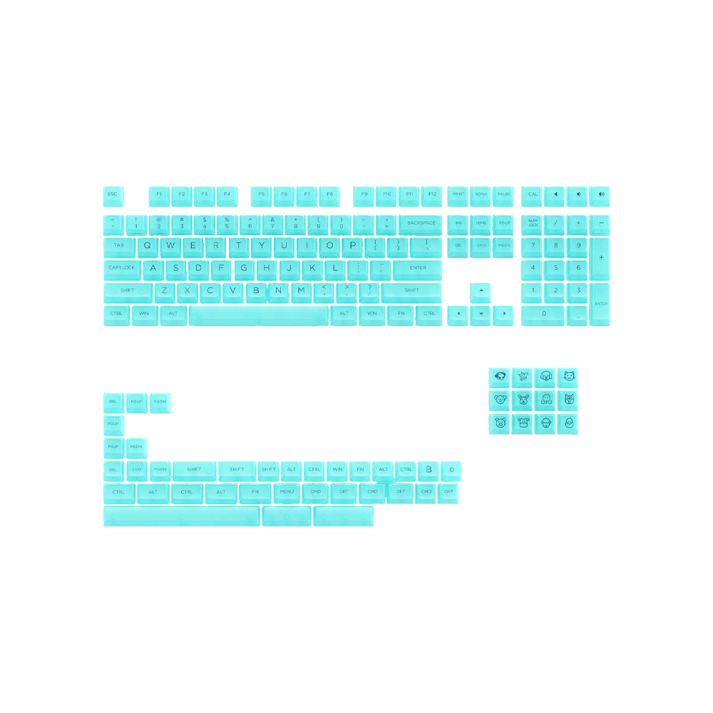 AKKO KEYCAP SET – TIFFANY BLUE (PC / ASA-CLEAR PROFILE / 155 NÚT) 