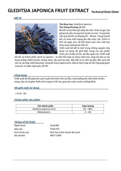  GLEDITSIA JAPONICA FRUIT EXTRACT (CHIẾT XUẤT BỒ KẾT) 