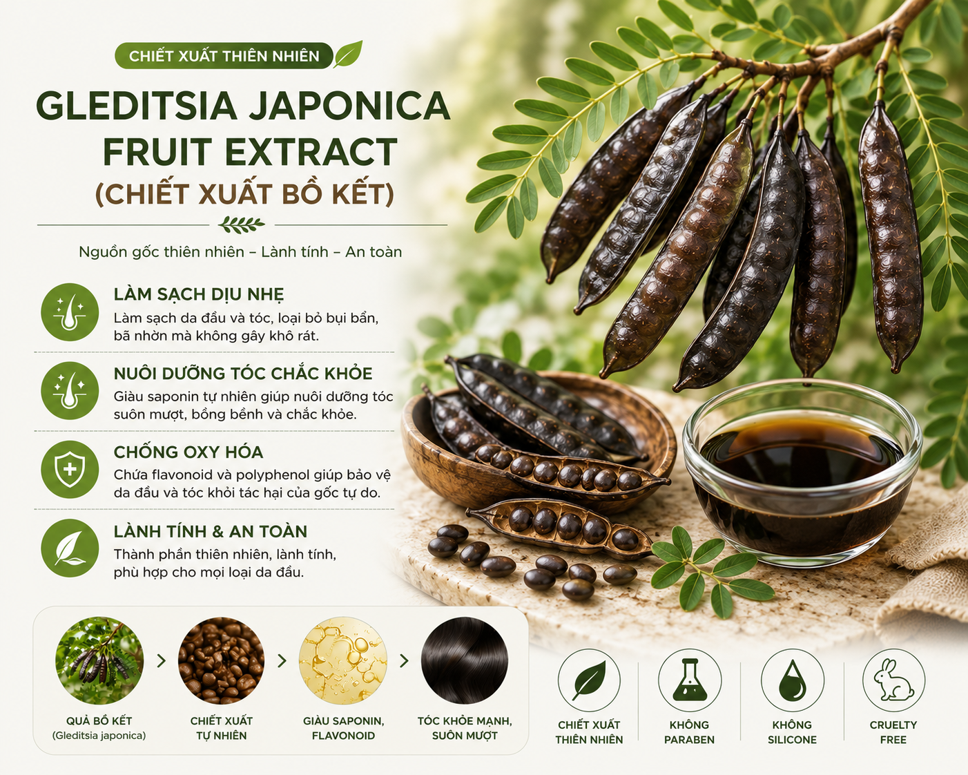  GLEDITSIA JAPONICA FRUIT EXTRACT (CHIẾT XUẤT BỒ KẾT) 