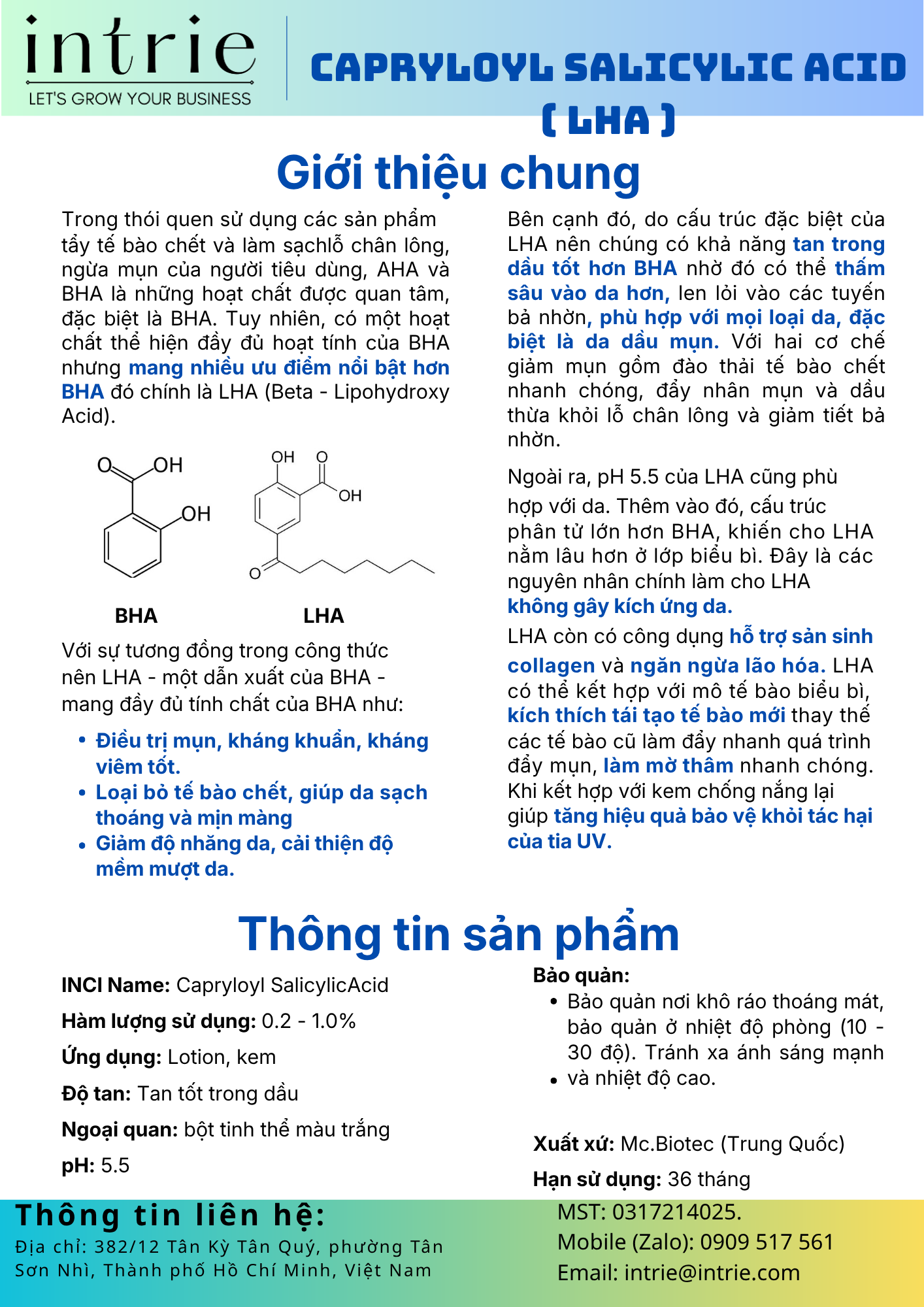  Capryloyl Salicylic Acid: LHA 