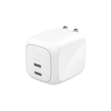  Adapter sạc nhanh 67W GaN, 2 x USB-C PD PPS, màu trắng Belkin 