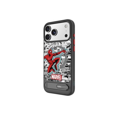  Ốp lưng Magnetic họa tiết Spiderman màu đỏ đen, Kickstand, iPhone 17 Pro Max Belkin 