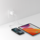  Adapter sạc nhanh 67W GaN, 2 x USB-C PD PPS, màu trắng Belkin 