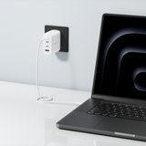  Adapter sạc nhanh 112W 4 cổng, 3 USB-C + 1 USB-A GaN màu trắng Belkin 