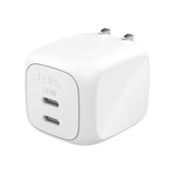  Adapter sạc nhanh 50W GaN, 2 x USB-C PD PPS, màu trắng Belkin 