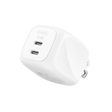  Adapter sạc nhanh 50W GaN, 2 x USB-C PD PPS, màu trắng Belkin 