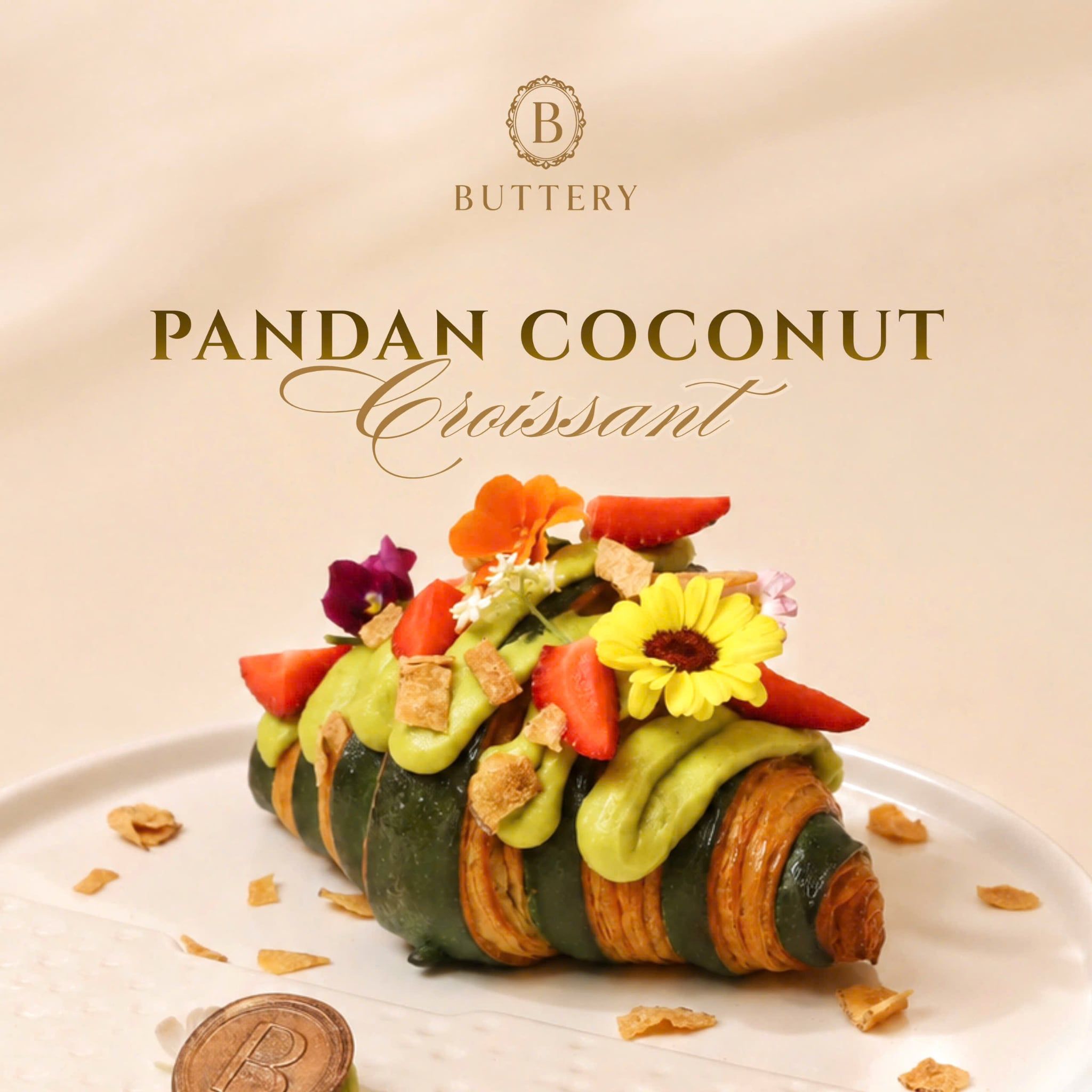  Croissant Dừa Lá Dứa 