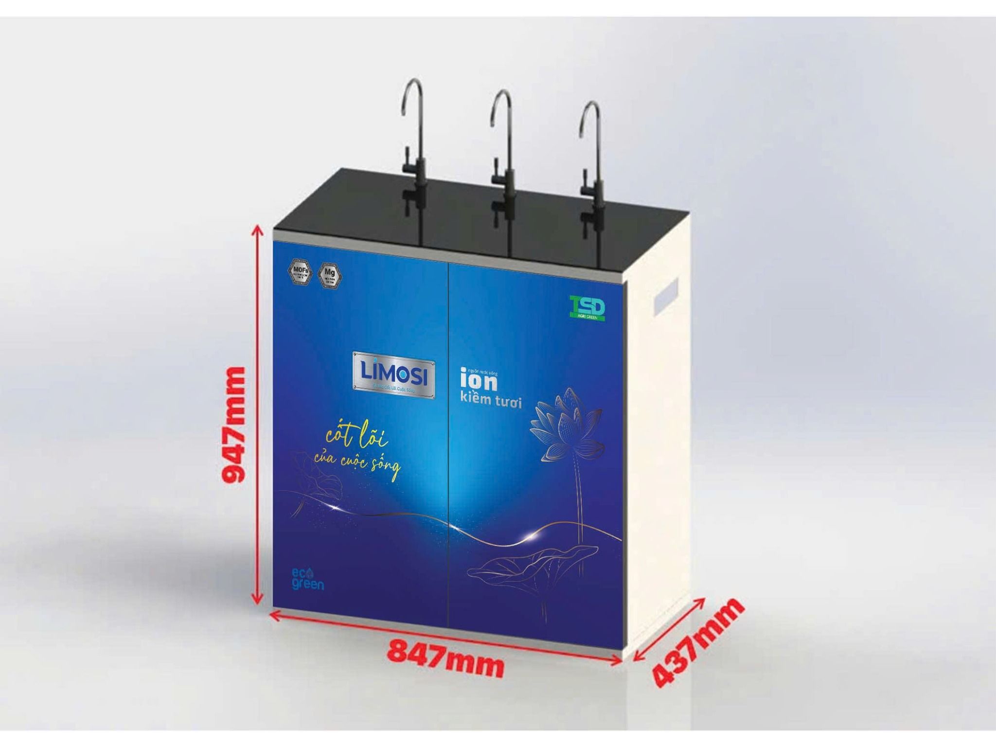  Máy ion kiềm tươi magie 50L/H 3 vòi Nguội Limosi 3N-50 