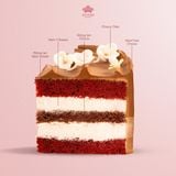  BÁNH KEM DUAL RED VELVET & CACAO HẠNH NHÂN 