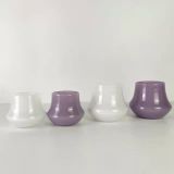 Elegant Glass Candle Jar with Spots Patterns