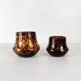 Elegant Glass Candle Jar with Spots Patterns