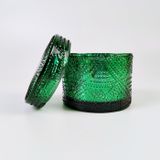 Premium Embossed Glass Candle Jar