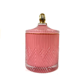 Luxury Design Glass Candle Jar In Shade