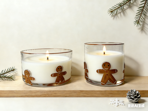 Scented Candle With Basic Glass Cookie Decor